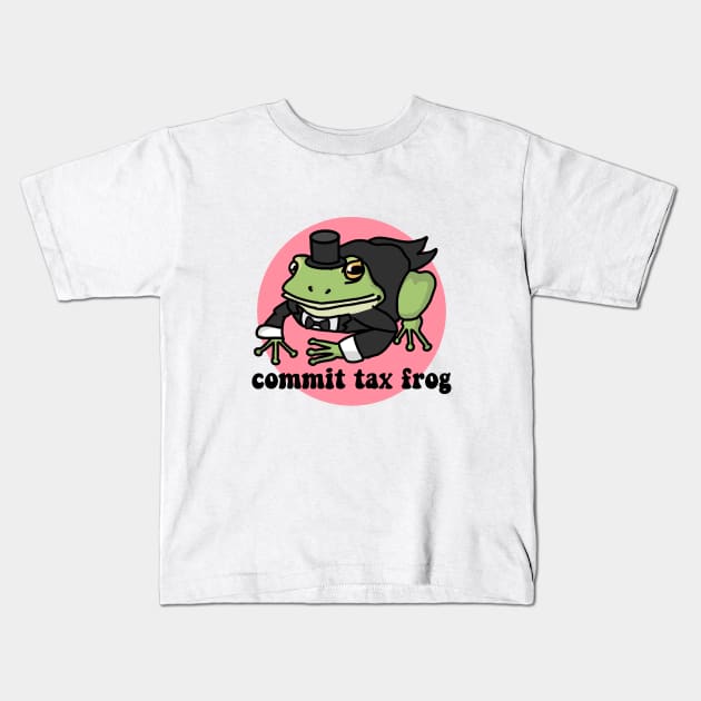 Commit Tax Frog Sticker - Pink Kids T-Shirt by KatiaMart